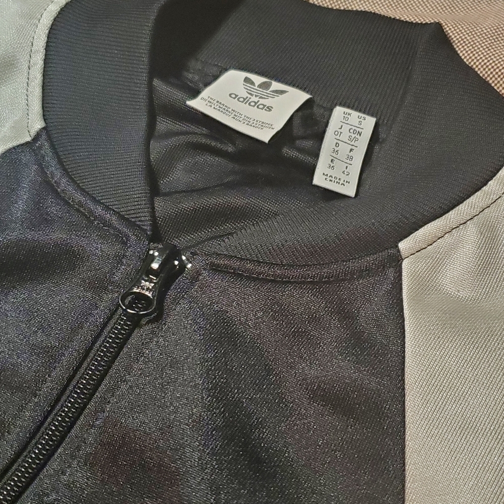 Adidas Sport Track Jacket Size S Y2K Black/ White Zipper Pockets - Picture 3 of 8